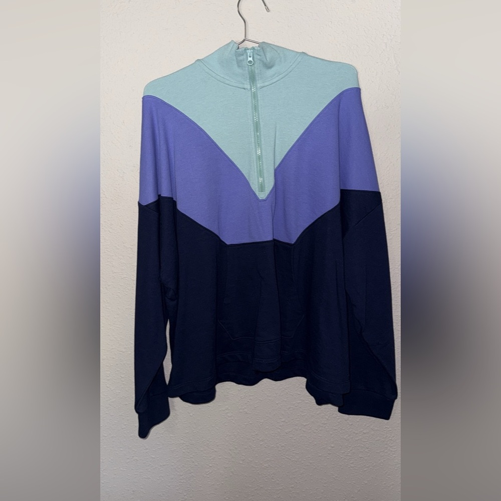 NEW Livi Active Colorblock Sweatshirt - Mint, Purple, and Navy size 26/28